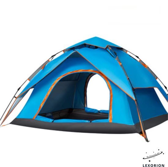 Lexorion Pop-up Tent 2-3 Personen – Waterafstotend Automatische Kampeertent en Pop-up Tent – Snel Opzetbaar in 1 Minuut – Festival, Strand & Outdoor – 210D Oxford – Inclusief Draagtas & Muggengaas - Blauw