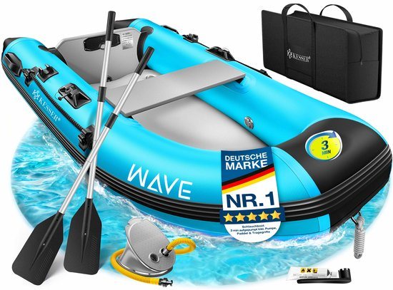 KESSER® Rubberboot voor 2 Personen - 2,3m Opblaasbare Boot Set Inclusief Peddels & Pomp