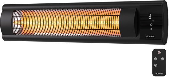Auronic Terrasverwarmer - XL - Infrarood Verwarming - Elektrische Heater - 20m2 - 2500W - Afstandsbediening - 9 Standen - Zwart