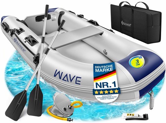 KESSER® Rubberboot voor 2 Personen - 2,3m Opblaasbare Boot Set Inclusief Peddels & Pomp