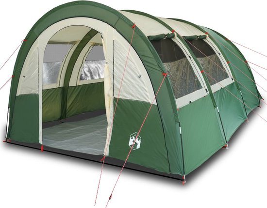 vidaXL - Tunneltent - 4-persoons - waterdicht - groen