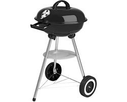 Grillmeister Houtskool Barbecue - B 48 x H 84 x D 52 cm - Grillvlak 44 cm - op Wielen