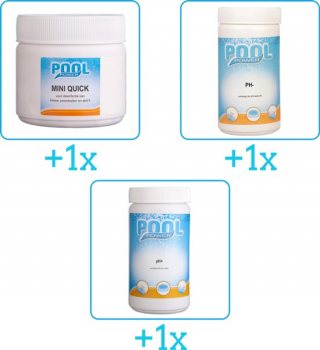 Zwembad Onderhoudspakket - Onderhoud Zwembad - bevat Chloor - PH-min en PH-plus (3-delig)