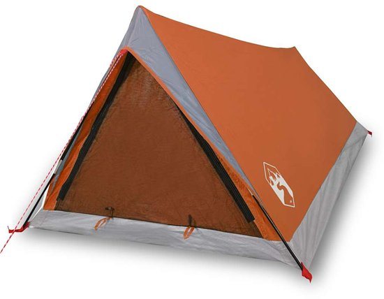vidaXL - Tent - 2-persoons - waterdicht - grijs - en - oranje