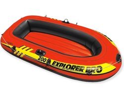 Intex Opblaasbare Boot Rood/Orange met Geel + Opblaasbare Bekerhouder