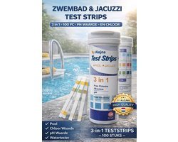 Zwembad en Jacuzzi test strips 3 in 1 - 100 pc - PH waarde en chloor - Pool - Chloor - Waarde - By Alejna - High quality - Watertester