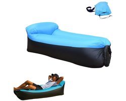 1 stuk - Opblaasbare ligstoel - Draagbare luchtbank - Opblaasbare bank - Luchtbed - Waterdicht - Draagbaar - Blauw - Perfect voor kamperen, vakantie, zwembad, strandfeest, achtertuin