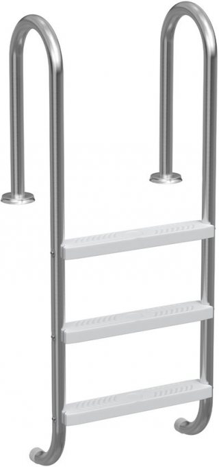 RVS Zwembadladder 3 Treden - Poolladder van 304 Roestvrij Staal - 132 cm wandhoogte - Antislip Zwembad Trap - Tot 150 kg