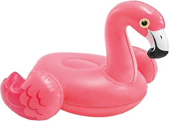 Intex opblaasbare flamingo - kunststof - roze - 25 x 23 cm