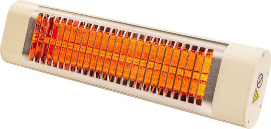W2Go Red Line Terrasverwarmer op Stekker 2,0 kW Carbon Heater met Minimale Lichtafgifte – Compact, Elegant en Krachtig – Ideale Elektrische Heater Voor Terras, Overkapping, Horeca en Binnen/Buiten Gebruik - Wit