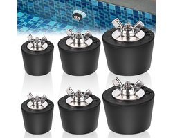 Winterstop Zwembad - 6 stuks Zwembad-Winterstoppers 32 mm 38 mm 51 mm - Rubberen Stoppen met Roestvrijstalen Bouten - Winter Zwembad - Intex Zwembad Accessoires .