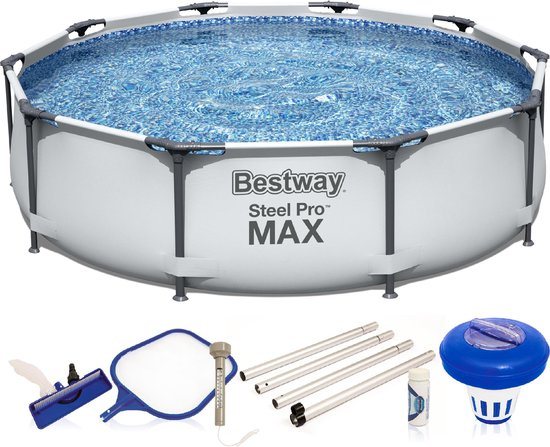 Bestway Zwembad Steel Pro Max 56406 - FrameLink Systeem - Ø 305 x 76 cm - met Schoonmaakset