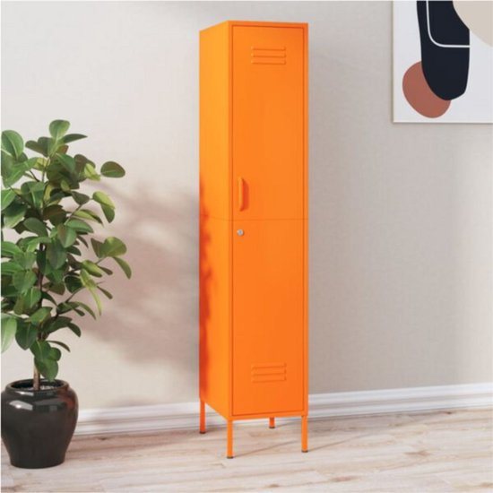 Lockerkast 35x46x180 cm staal oranje
