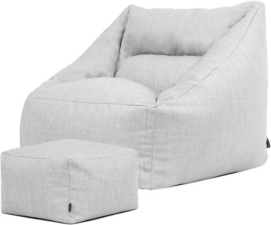 icon - Natalia XL Zitzak Fauteuil met Poef - Binnen en Buiten - Grijs