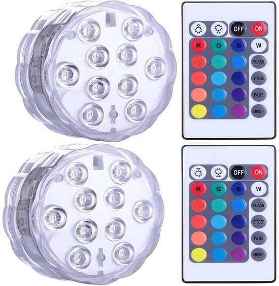 EXCITAT 2 stuks - Onderwaterverlichting - LED-verlichting - Waterdicht - Kleurveranderende verlichting - Geschikt voor zwembaden, vazen, spa's, aquaria