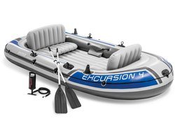 Intex Excursion 4 Boot Set - 315 x 165 x 43 cm- Inclusief peddels en pomp