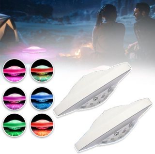 Batterijgevoede Drijvende Zwembadverlichting Voor Bovengrondse Zwembaden IP67 Waterdichte LED-Drijvers Met 7 Standen - RGB-Kleurenwisselende Onderwaterverlichting Voor Badkuip Vijver Ijsemmer Zwembadfeestdecoratie (2 Stuks)