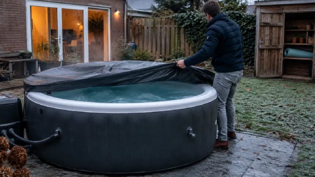 Opblaasbare spa in de winter: buiten laten staan of opbergen?