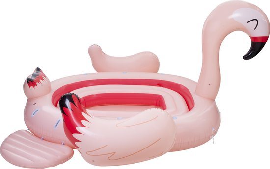 Pure4Fun Flamingo Mega Eiland Opblaasfiguur-Unisex-Roze