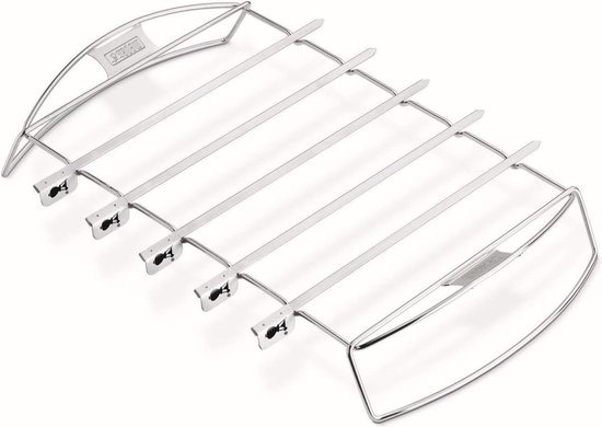 Kebab Set voor Weber Barbecuespiesen & Kebab Rek | Geschikt Voor Weber Q2000 Serie | Kook & Serveer Kebab | Anti-Aanbak Aluminium Staal | Premium Barbecueaccessoires (6606) weber bbq accessories