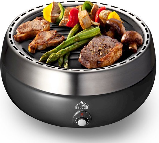 BBQ2GO - BBQ - Rookvrije Houtskool Barbecue - Tafel BBQ - Geschikt voor 2 - 5 Personen - Binnen 5 min Gebruiksklaar met 125 gr. houtskool- Inclusief Draagtas