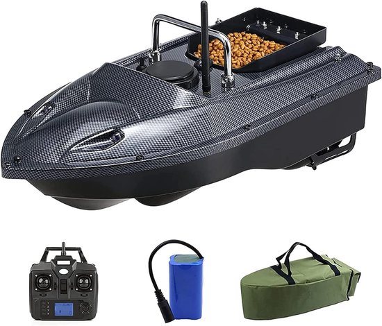 RC Visboot - Vis Finder Boot - Vissen Met Voer - GPS Locatie Behoud - 49cm Lengte - Zwart