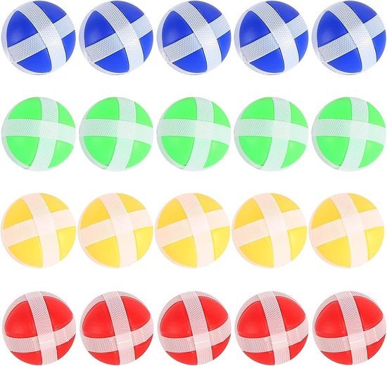 Dailygoods- Klittenbandbalspel - Vangbalspel - Set van 20 - Buitenspeelgoed - Paddle Ball Spel - Geschikt voor binnen en buiten - Vangbal