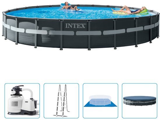 Intex - Ultra XTR Frame - Opzetzwembad - Ø 732 x 132 cm - Inclusief Zandfilterpomp & Accessoires