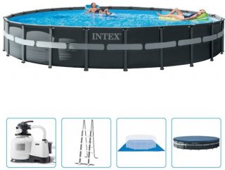 Intex - Ultra XTR Frame - Opzetzwembad - Ø 732 x 132 cm - Inclusief Zandfilterpomp & Accessoires