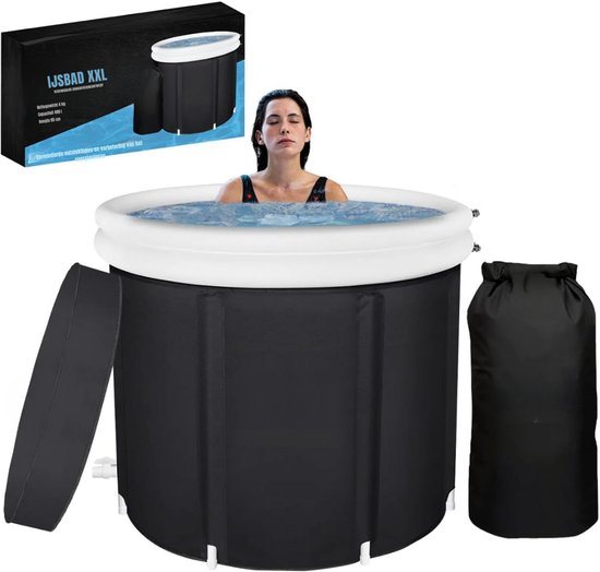 SCH® Jacuzzi Opblaasbaar - Jacuzzi - Zwart - 90cm x 25cm x 85cm