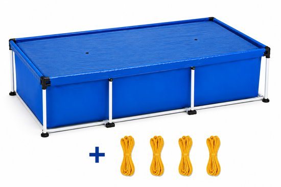 AG Afdekzeil 300x200 cm – Waterdicht Afdekzeil Blauw – Dekzeil voor Zwembad, Tuinmeubelen, Hout, Aanhanger & Bouwmaterialen – PE Beschermzeil - Inclusief 4 gele bevestigingstouwen