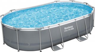 Bestway - Power Steel - Opzetzwembad inclusief filterpomp en accessoires - 488x305x107 cm - Ovaal