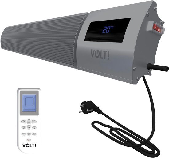 VOLT I-Red Terrasverwarmer - 1200W - Infrarood Heater - Terrasheater - Wifi - Ecostand - IP44 - 96CM - Grijs