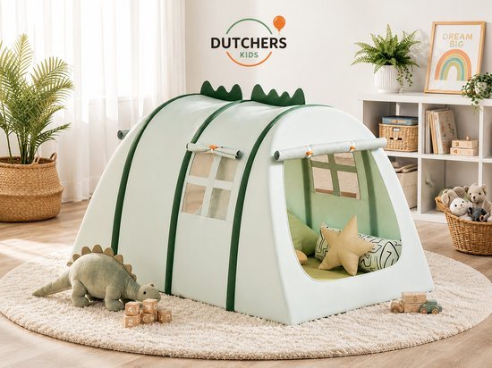 Dutchers® Dinosaurus Speeltent - Kindertent - Speelhuis - Tipitent - Speelhuisje - Tent - Binnentent - Speelhuisje van Oxford-stof voor binnen & buiten - Groen