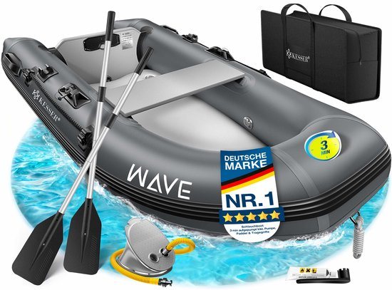 KESSER® Rubberboot voor 2 Personen - 2,3m Opblaasbare Boot Set Inclusief Peddels & Pomp