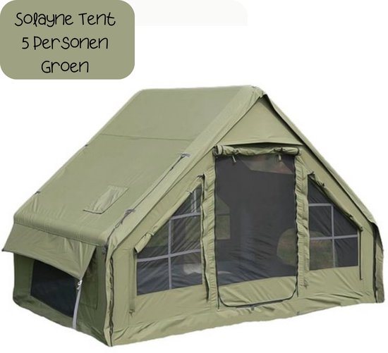 Solayne Tent - Kamperen - Travel - Kampeertent - Opblaasbare tent - Oxford - 4Seizoenen - Outdoor - 3x2,10m - 5/8 personen - Groen