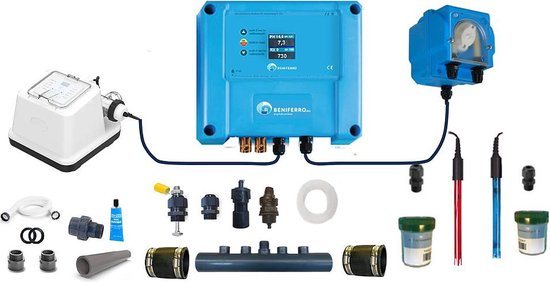 POOLTRONICS DIY Zwembad Zoutelectrolyse Zoutwatersysteem - Chloor generatie op basis van Zoutwater - Waterbehandeling automatisatie zelfbouwpakket - ZOUTELECTROLYSE UNIT INBEGREPEN 20g/u = 60m3 - MET FLOWSWITCH
