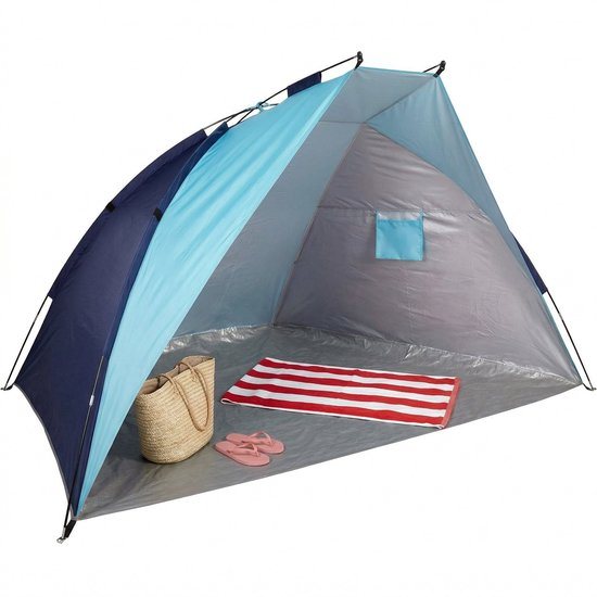 Lomera Strandtent UV50+ Bescherming - Windscherm - Zonnetent - Zonnescherm voor Strand en Tuin - Met Draagtas en Haringen - Camping - Vakantie - Gezin - Buitenleven - Zomer - Festival - Outdoor - Strandscherm - Zonwering