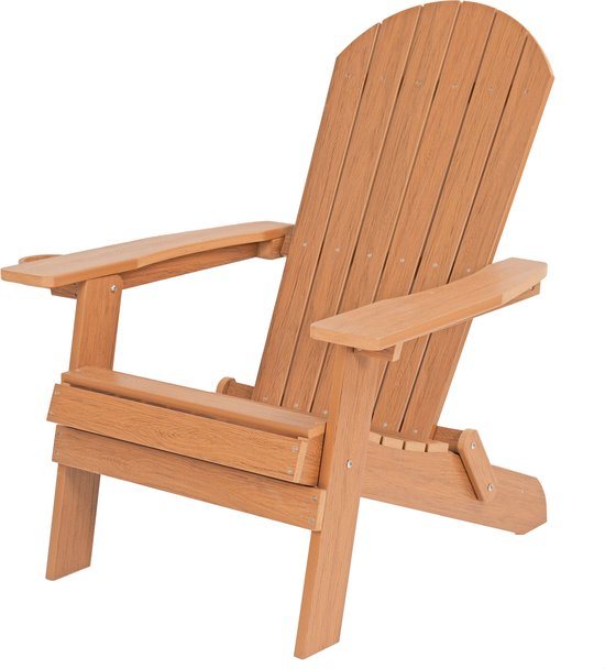 AXI Claire Adirondack Stoel Bruin – Kunststof loungestoel met armleuningen – Opklapbaar - Hoge rugleuning - Tuinstoel - 84,5 x 77 x 95,5 cm - Duurzaam & weerbestendig