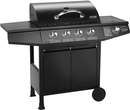 Taino Basic 4+1 gasbarbecue - roestvrijstalen branders zijbrander TÜV barbecue