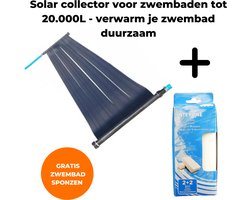 Solar collector - Solar mat - Zonneverwarming zwembad - Geschikt voor zwembaden tot 20.000L - 32 en 38mm aansluiting - Gratis zwembadspons
