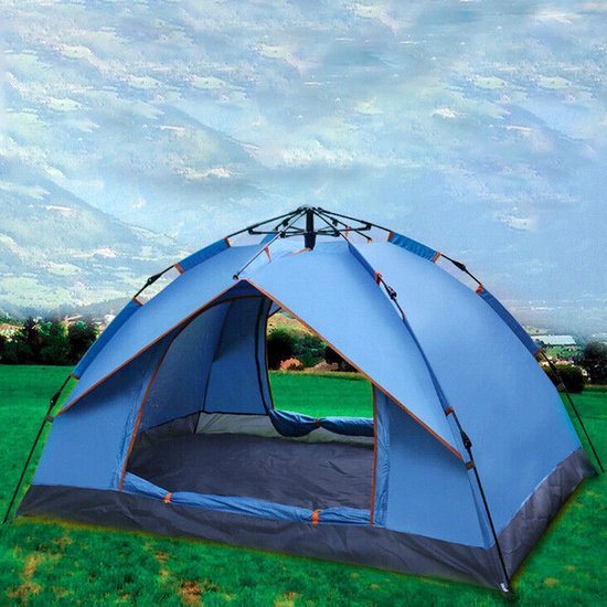 3-4 Persoons Dubbele Deur Automatische Tent - Kampeertent - Automatische Snelopening Tent - 200*200*130CM - UV- en Vochtbestendig - Geschikt voor Kamperen en Wandelen