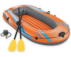 Bestway Kondor Elite 2000 Opblaasboot Set - 2 Persoons - Inclusief Peddels - Oranje