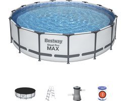Bestway - Steel Pro MAX - Opzetzwembad inclusief filterpomp en accessoires - 457x107 cm - Rond