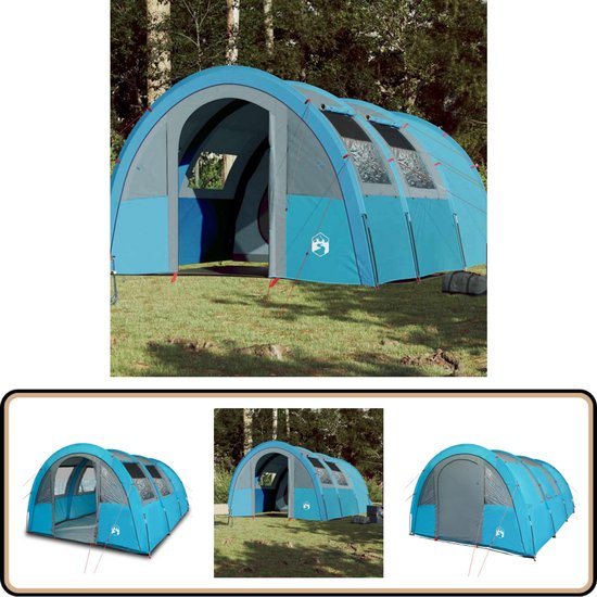 vidaXL - Tunneltent - 4-persoons - waterdicht - blauw