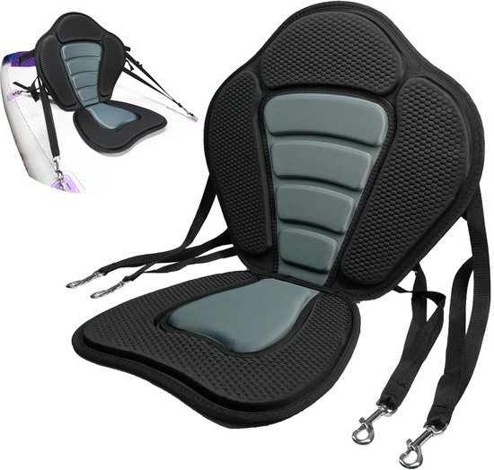 Kajak Stoel SUP – EvoNautic Kayak Seat – Neopreen Zwart – Verstelbare Rugleuning – Inklapbaar – Verander SUP in Kajak