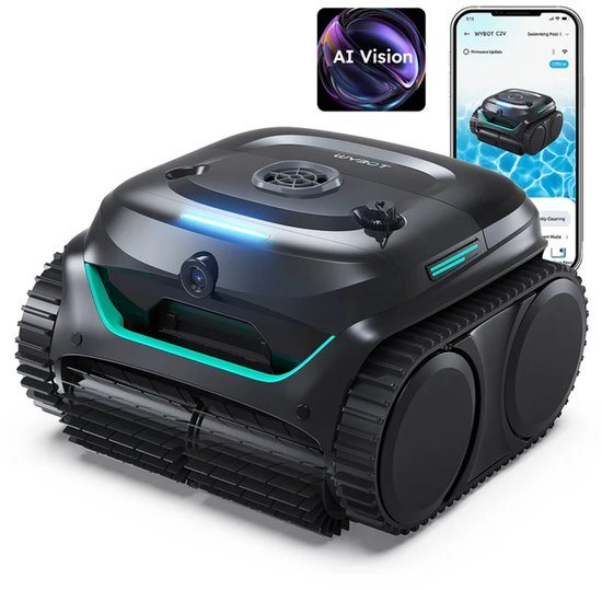 WYBOT C2 Vision Draadloze Zwembadrobot 2026 Nieuwe Versie – 180 min. werktijd, Slimme Cameranavigatie, 8 modi, App-bediening – Geschikt voor tot 180 m²