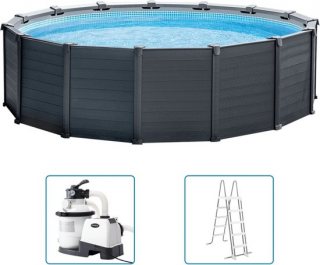 INTEX - Zwembadset - Graphite - Gray - Panel - bovengronds - 478x124 - cm