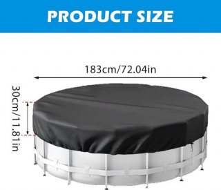 Ronde zwembadafdekking - veiligheidsafdekking voor verhoogde zwembaden - 1 stuk - zwart - Oxford-stof - 183 x 30 cm