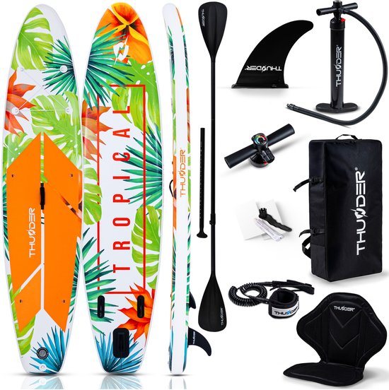 THUNDER TROPI-LIGHT SUP Board Opblaasbare 350 cm met Kajakstoel – Complete Set met Pomp, Peddel & Accessoires